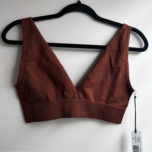Revolve We Wore What V Neck Bra Top Brunette Medium NWT